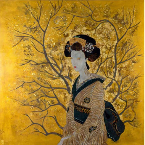 «Histoire orientale» sur la laque poncée